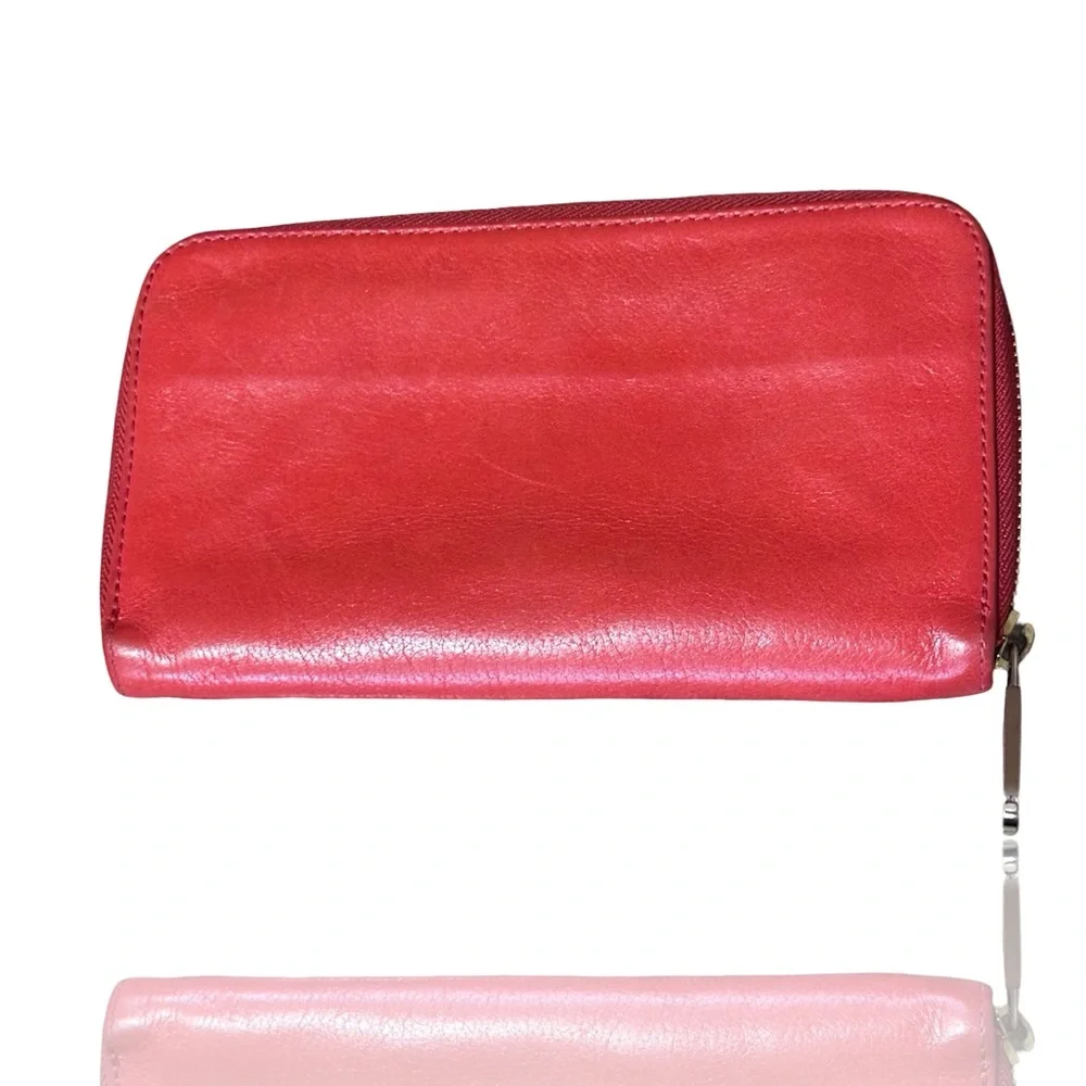 Chloe Wallet ❤️ COA Lily Ribbon Wallet in Bright Red Soft Pebbled Leather